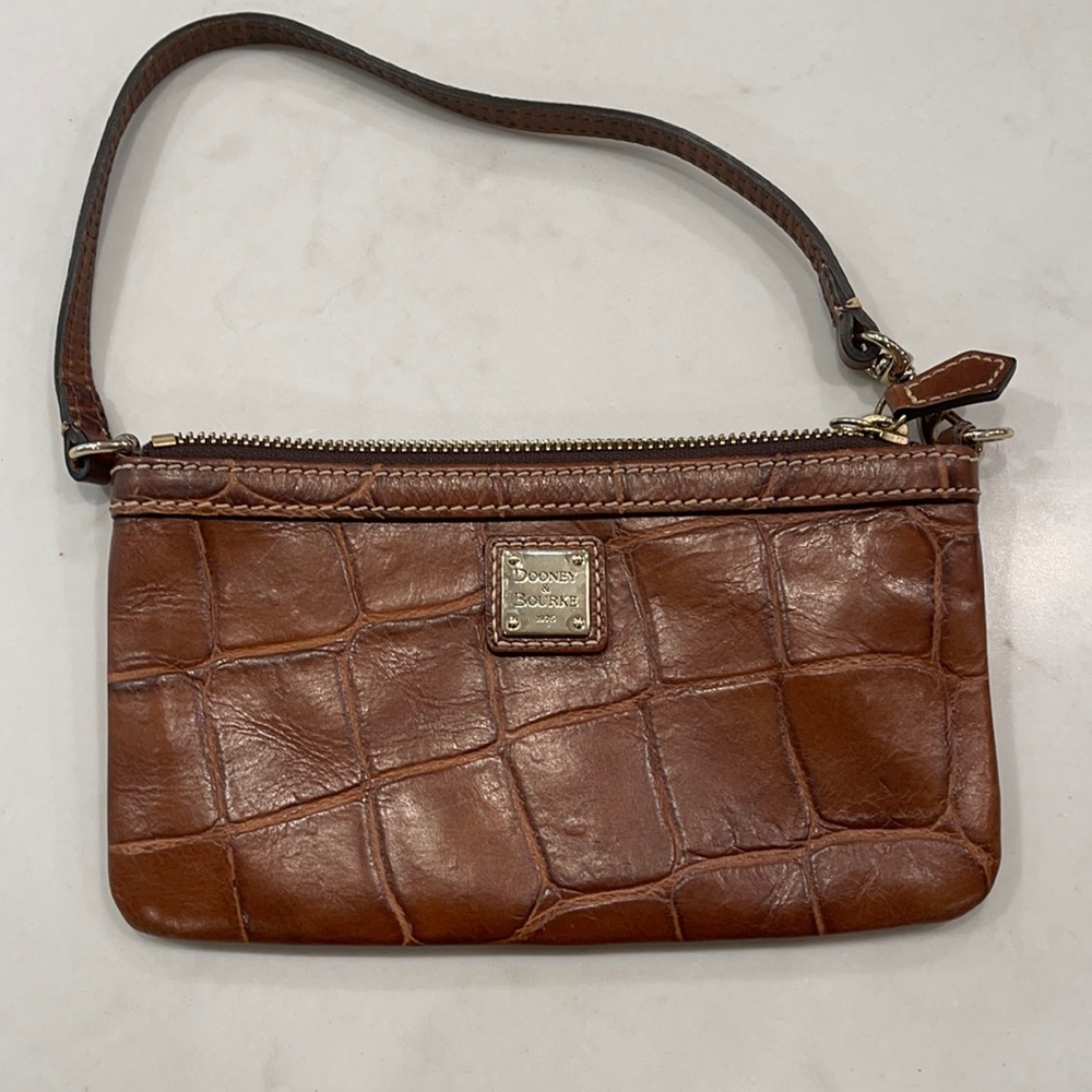 Brown Leather Dooney & Bourke Wristlet